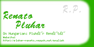 renato pluhar business card